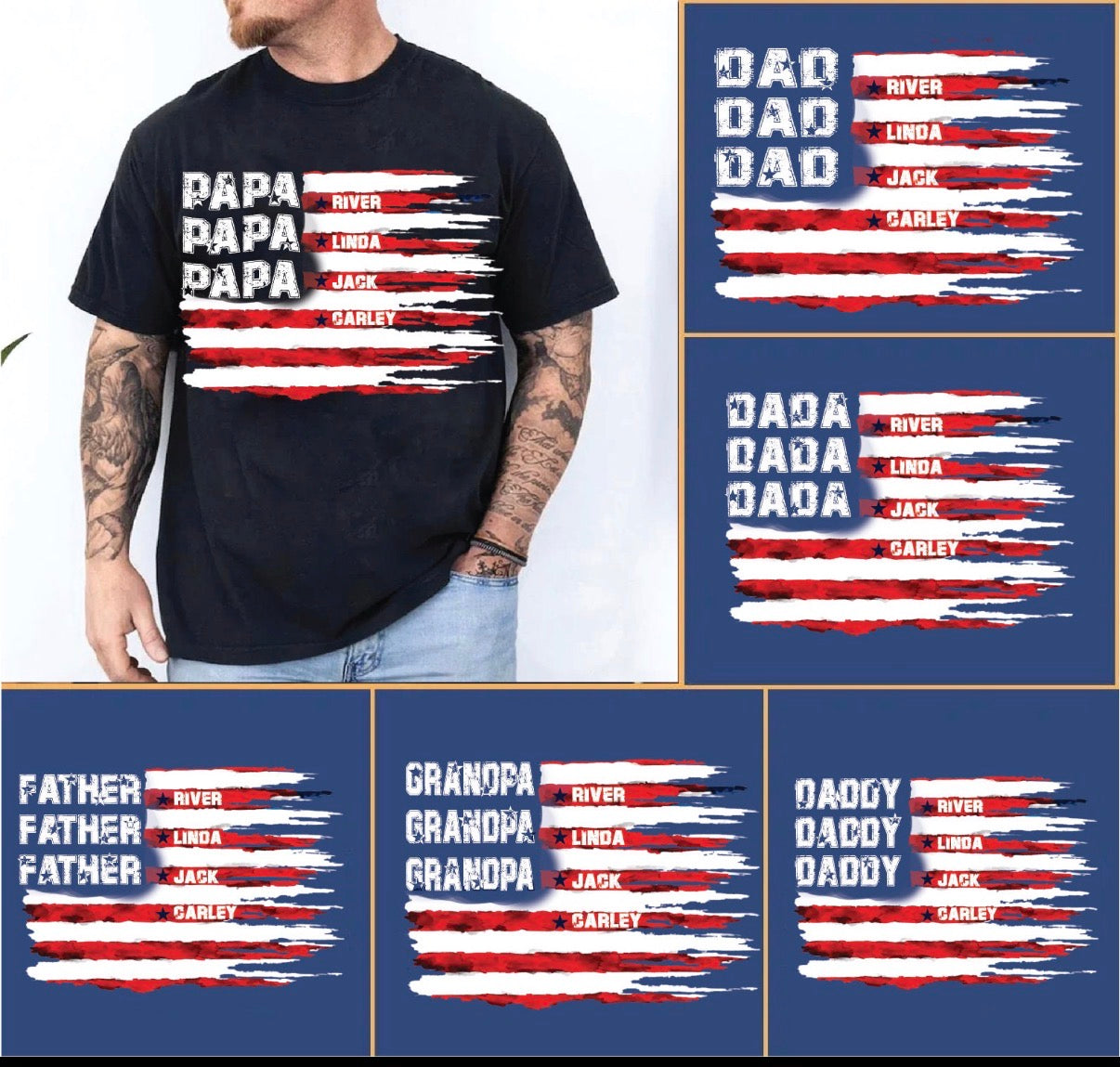 Personalized Dad & Grandpa Father's Day T-Shirt