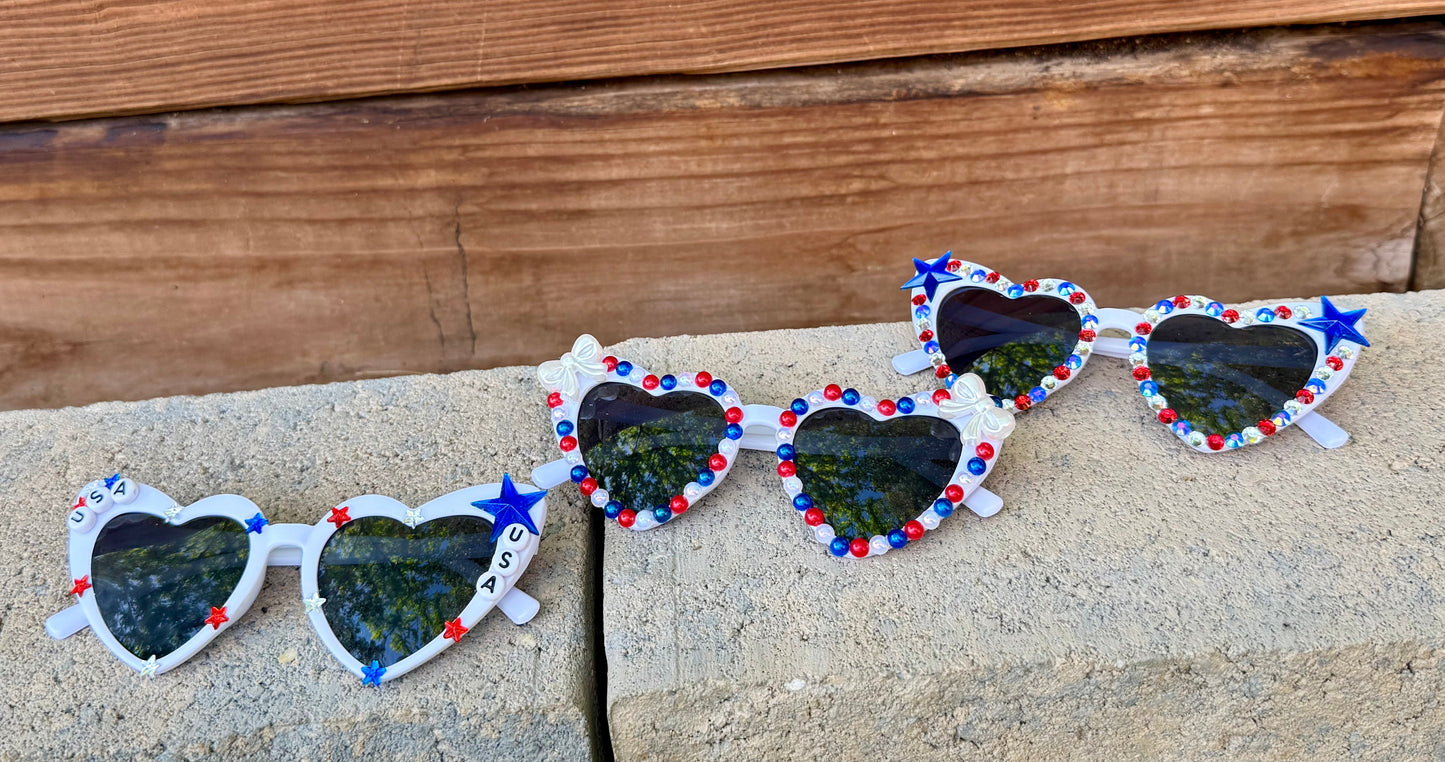 Patriotic Heart Sunglasses – Fourth of July