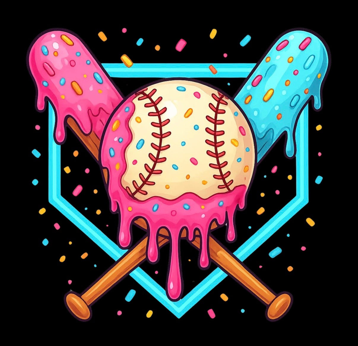 Adult- Drip Baseball T-Shirt — Customizable Unisex Tee for Players & Fans
