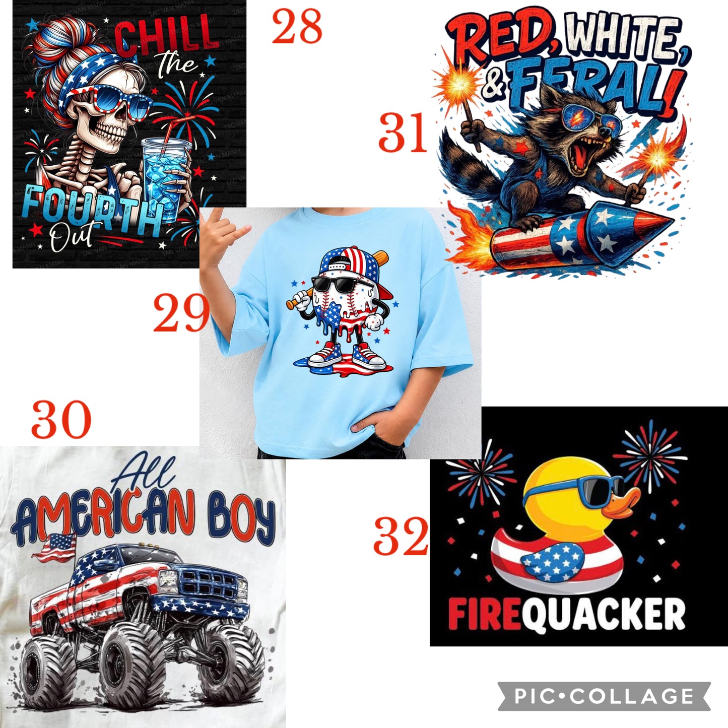 4th of July T-Shirts — Youth Patriotic Tees | Multiple Designs